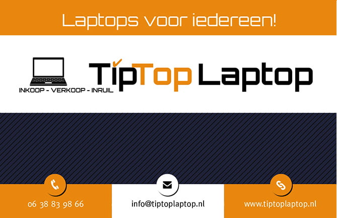 Tiptop laptop visitekaartje zonder text